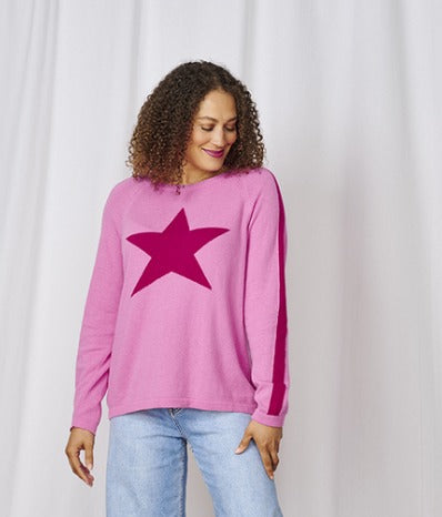 Keira Cashmere Jumper Hot Pink Berry