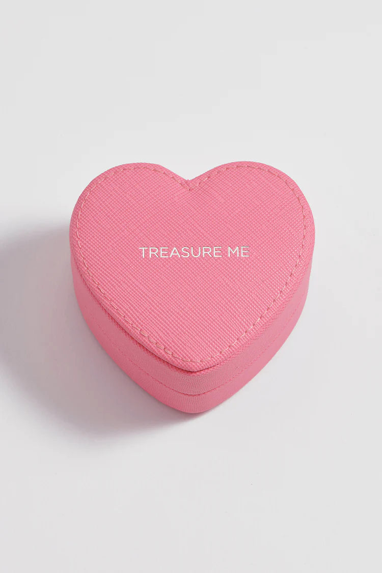 Mini Heart Jewellery Box-Pink